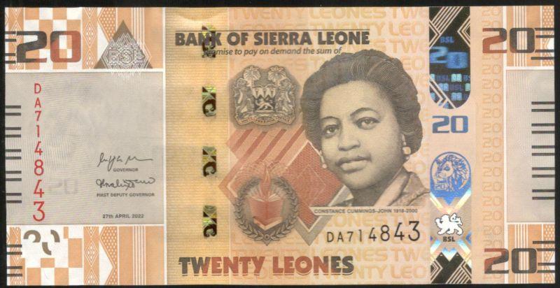 20 леоне 2022 Сьерра-Леоне UNC (030545)