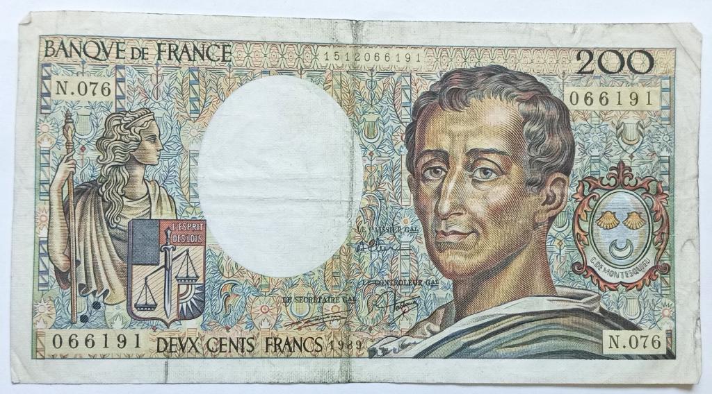 Франция 200 франков 1989 (К36)