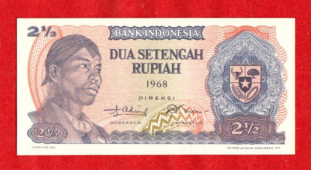 Индонезия, 2 ½ рупии, 1968, UNC, XJZ 015986 – СЕРИЯ ЗАМЕЩЕНИЯ