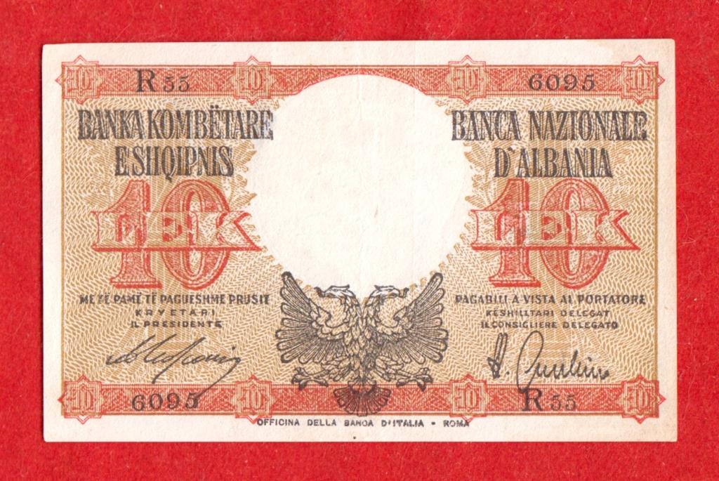 Албания, итальянская оккупация, 10 леков / лек, 1940, VF+, R55 6095