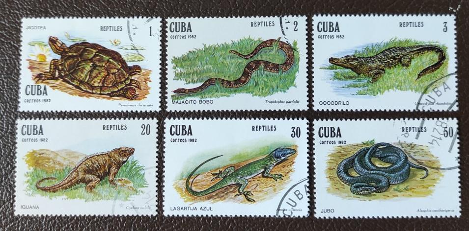 Куба1982 г. Земноводные на 6 марках. Гашение.