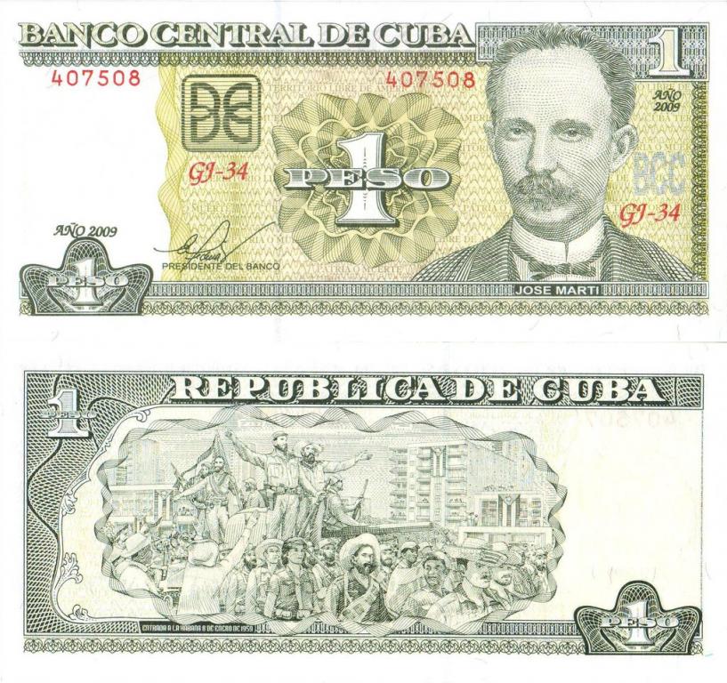 Куба 1 песо 2009 P128d пресс unc
