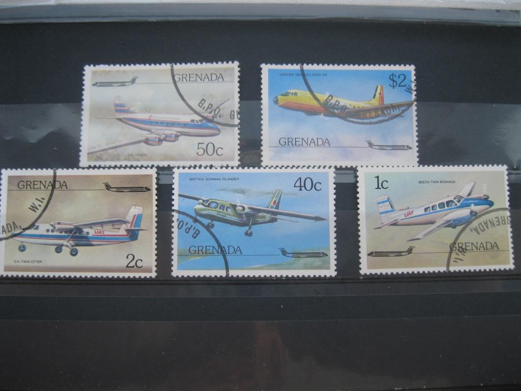 Гренада - Самолёты.Авиация.1976   5 марок.Серия. Нечастые !