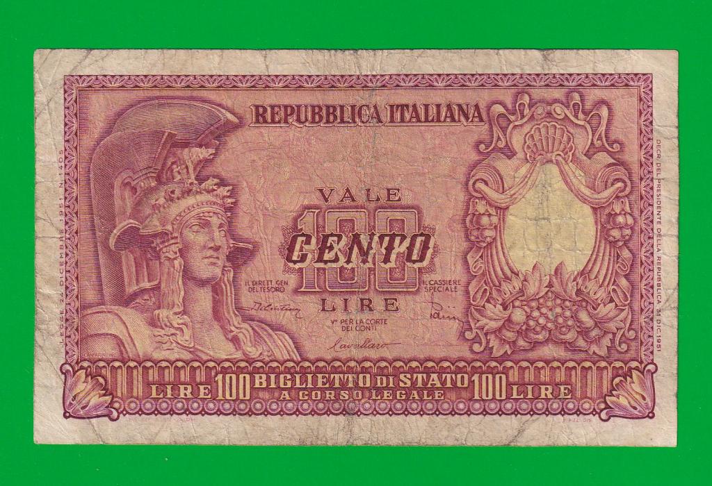 ИТАЛИЯ 100 лир 1951- 92b