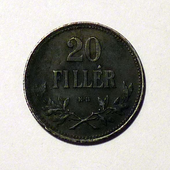Венгрия 20 филлеров 1916 года железо