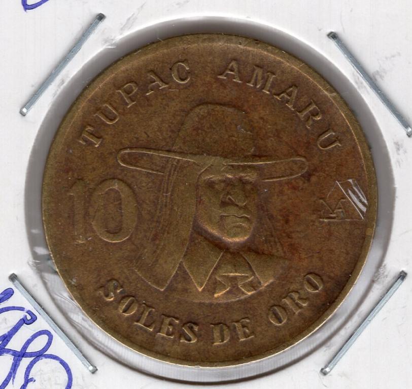 10 соль - Перу - 1980 - Тупак Амару II - KM#272.2