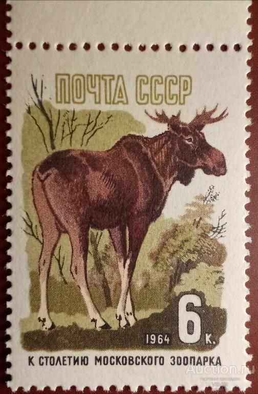СССР 1964 г. Сол. № 3051**. К 100 летию Московского зоопарка, лось.