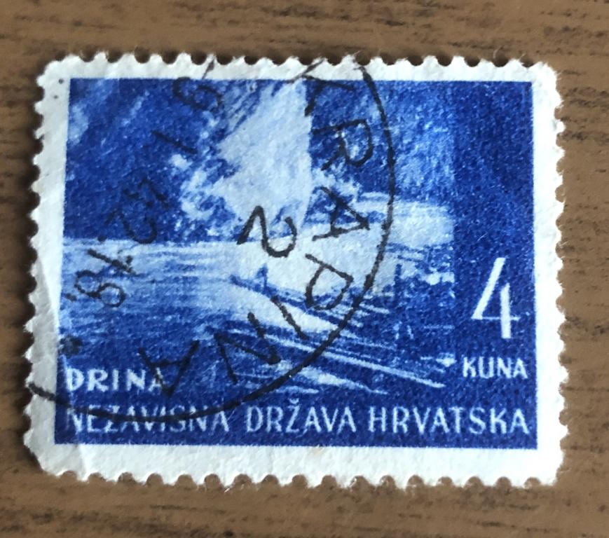 Марки Хорватии 1941 г река Дрина