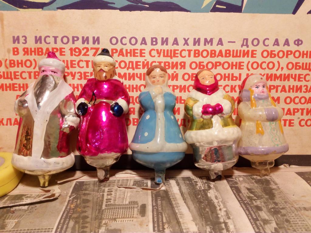 Елочная игрушка.Набор.Морозко.Стекло.СССР