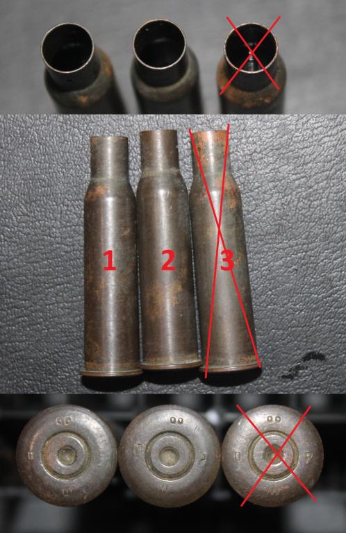 Гильза 7.62х54R, Царская Россия. Клеймо П 00 Р III. Отстрел.