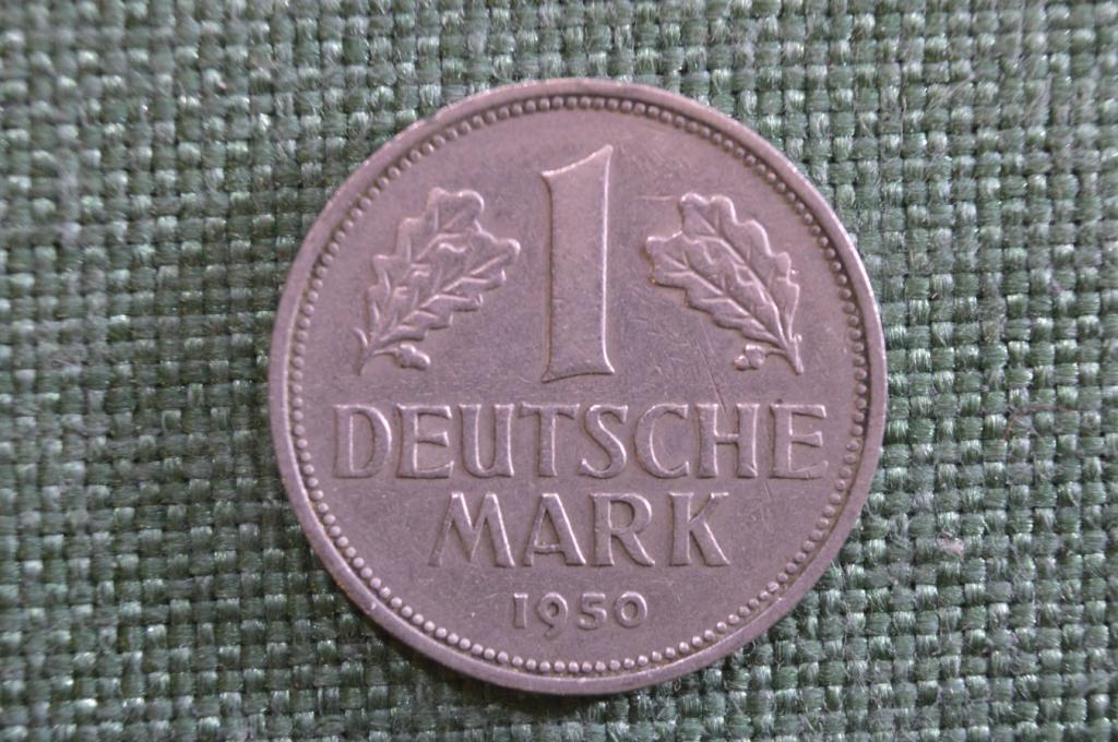 Монета 1 марка 1950 года, ФРГ, Германия. #2
