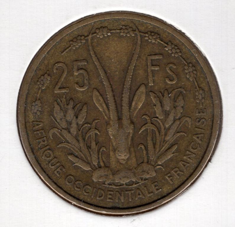 25 франков - Французская Западная Африка - 1956 - KM#7