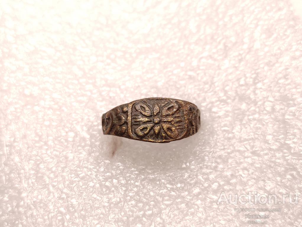 Старинный перстень кольцо Древняя Русь / бронза