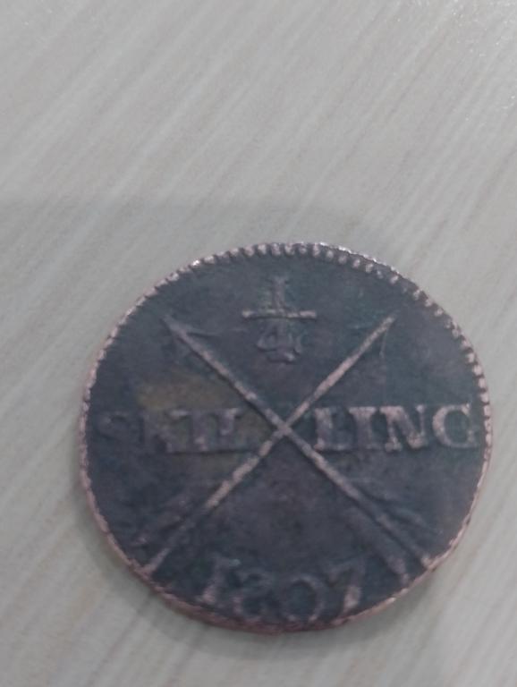Швеция 1/4 скиллинга 1807