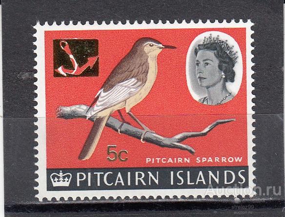 PITCAIRN ISLANDS ПИТКЕРН  Фауна Птицы № 77 Надпечатка 1967  Сост** MNH