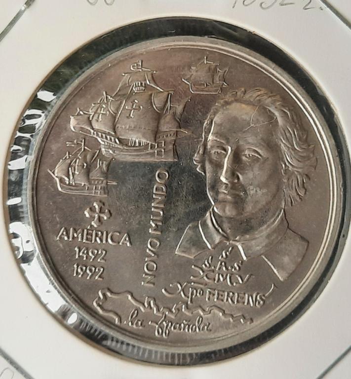 Португалия 200 эскудо 1992 год.Новый мир -Америка.
