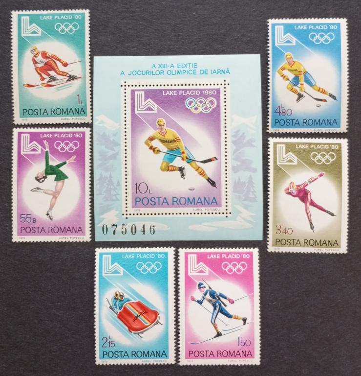 Румыния Лейк-Плэсид 1980 6м Мих 3666-3671 Бл 164**