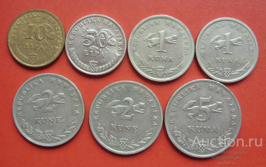 Хорватия 7 монет. 1995-2007.
