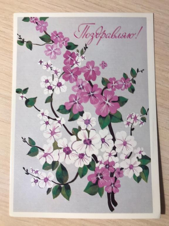 Художник Н. Савельева. ПОЗДРАВЛЯЮ! 1989г.,  чистая.