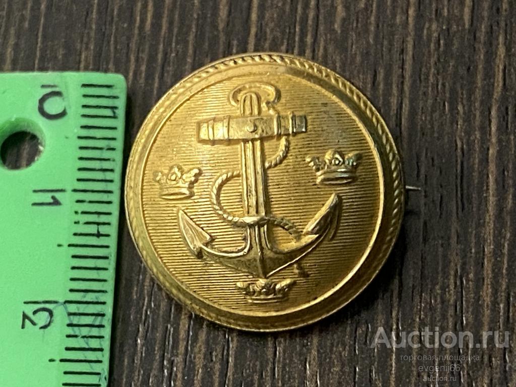 Знак ИНОСТРАННЫЙ значок  ШВЕЦИЯ. ВМФ. ЯКОРЬ. КОРОНА.  ТЯЖЕЛЫЙ. РЕДЧАЙШИЙ RRR