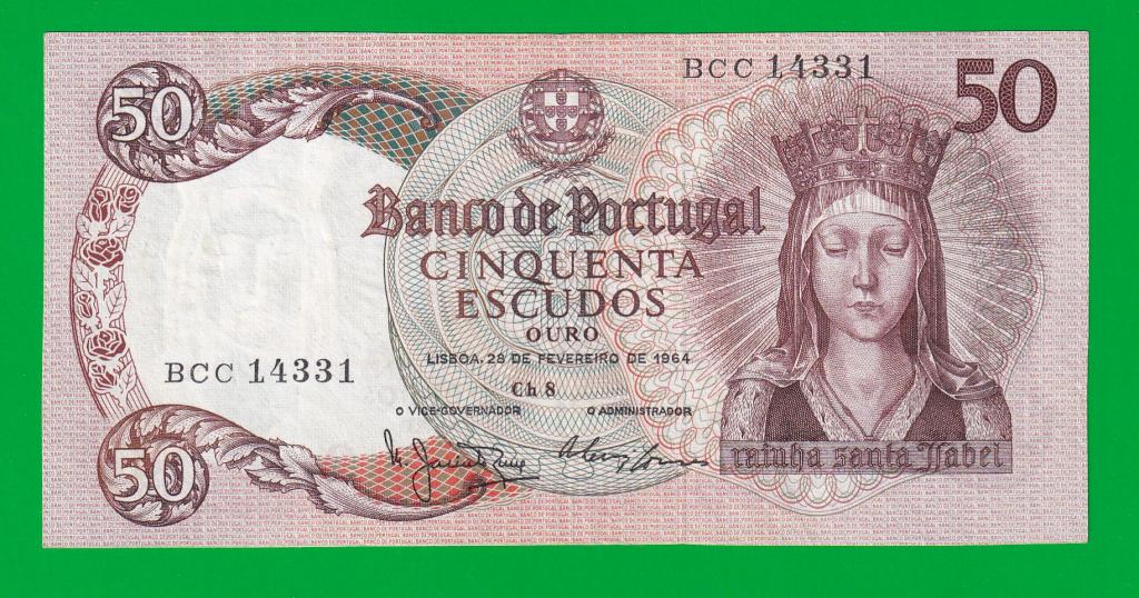 ПОРТУГАЛИЯ    50 эскудо 1964 - 168(7)  XF\XF+