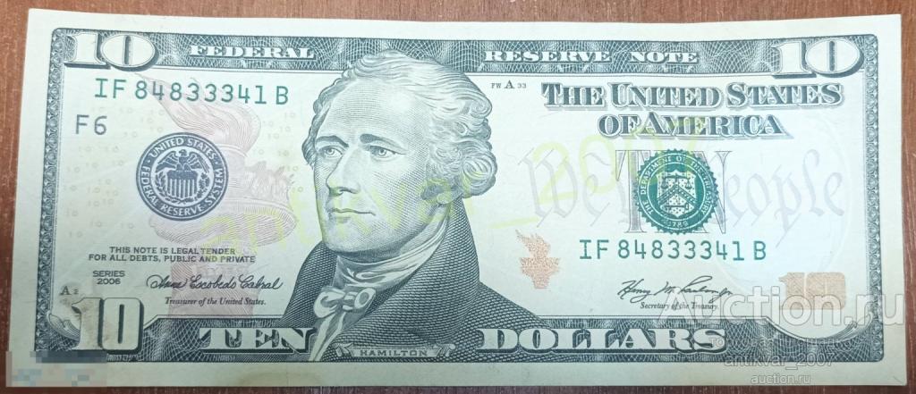 10 долларов США 2006 IF84833341B