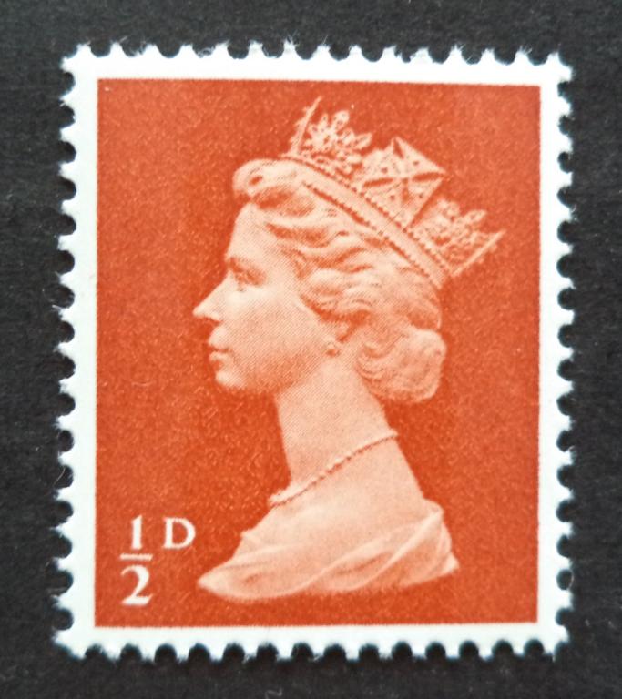 Великобритания  1967  г.  стандарт Королева  1/2d  **  к.2