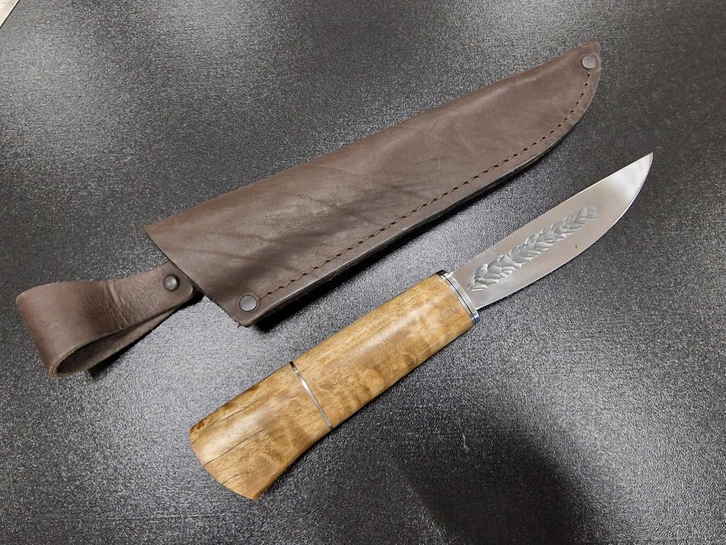 ОТЛИЧНЫЙ ЯКУТСКИЙ НОЖ С КЛИНКОМ ИЗ КОВАНОЙ СТАЛИ Х12МФ 61HRC РУКОЯТЬ ДЕРЕВО