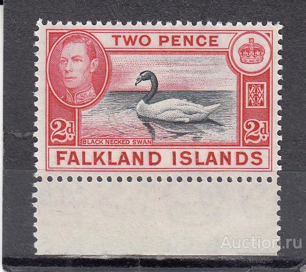 FALKLAND ISLANDS  ФОЛКЛЕНДСКИЕ ОСТРОВА    Фауна Птицы Лебедь  № 82  1938  Сост ** MNH