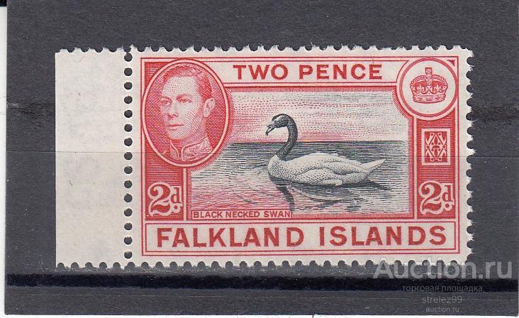 FALKLAND ISLANDS  ФОЛКЛЕНДСКИЕ ОСТРОВА    Фауна Птицы Лебедь  № 82  1938  Сост ** MNH