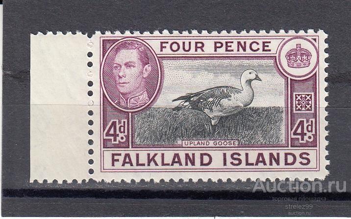 FALKLAND ISLANDS  ФОЛКЛЕНДСКИЕ ОСТРОВА    Фауна Птицы Гусь  № 85  1938  Сост ** MNH