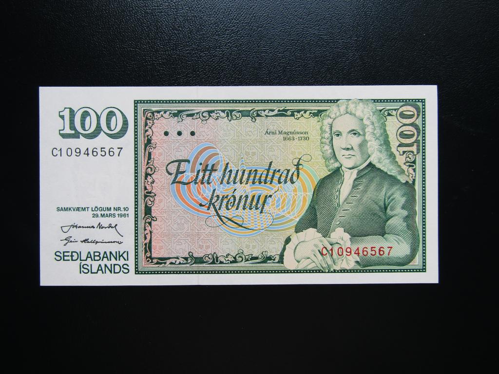 Исландия - 100 крон 1981г. Р-50а.9. UNC.