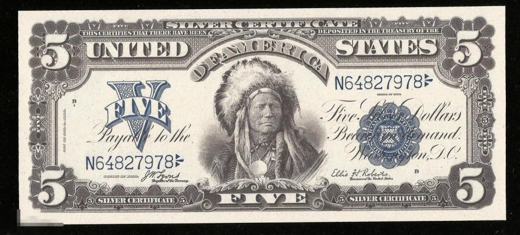 ✦ ▱ ✦  США 5 Долларов 1899 ! UNC ! КОПИЯ !