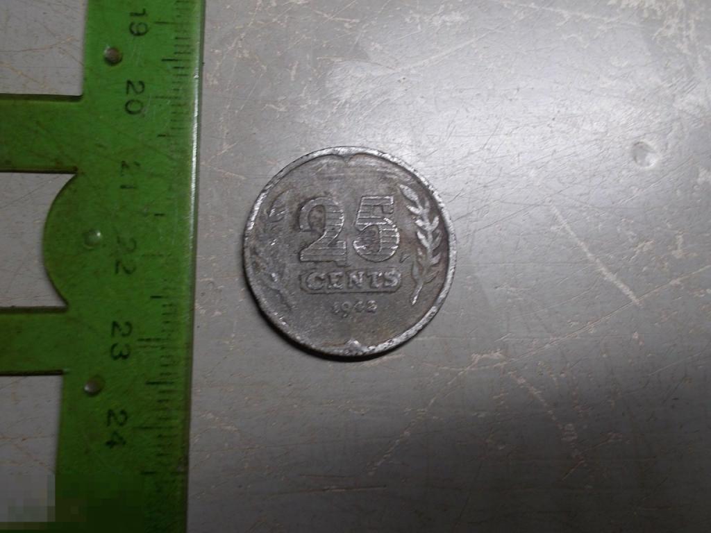 Нидерланды 25 центов 1942 год Оригинал