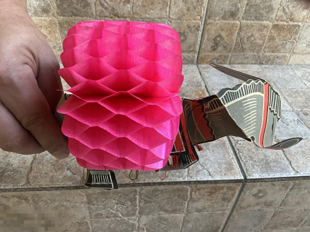 ЕЛОЧНАЯ карнавальная ИГРУШКА СССР ОСЛИК осел раскладушка бумага картон гофра