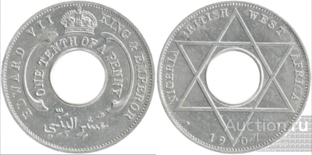 Британская Западная Африка 1/10 пенни, 1907-1908 XF