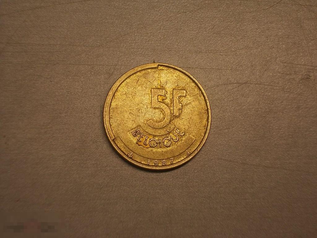 5 франков 1987 год Бельгия Оригинал