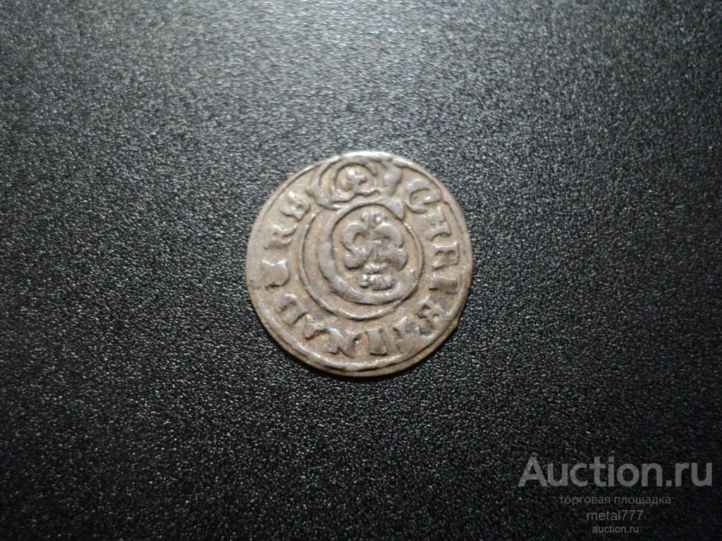 Солид. Ливония под властью Швеции. Кристина. 1647 год. Серебро.