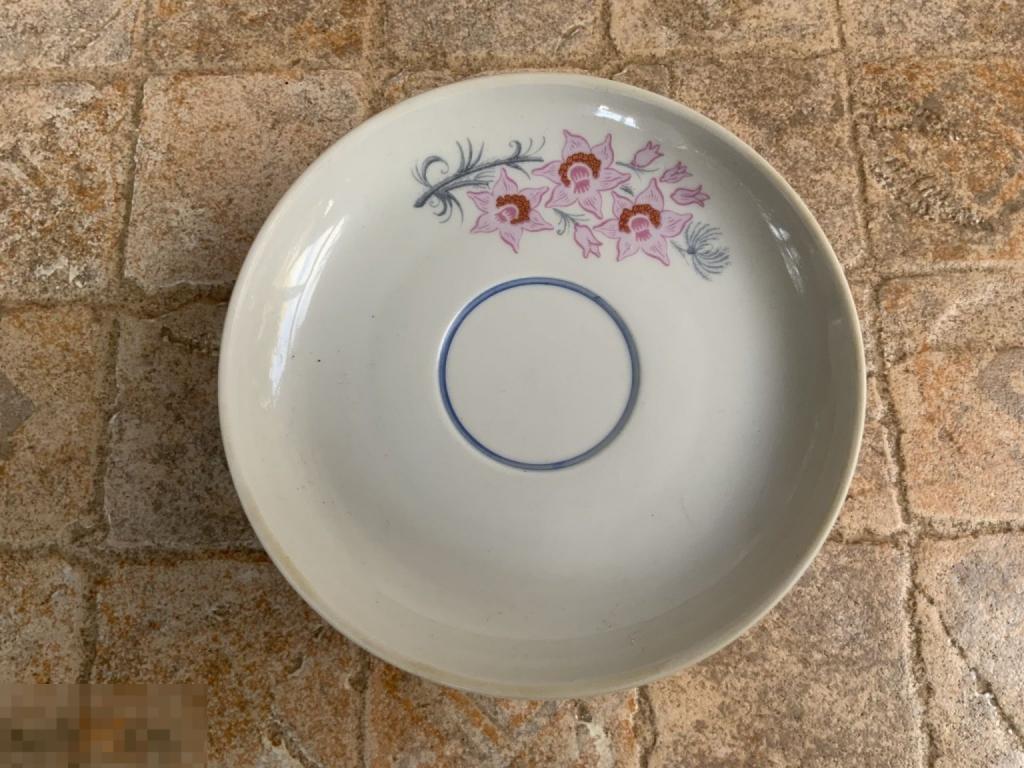 БЛЮДЦЕ кофейное РОЗОВЫЕ ЦВЕТЫ МИНСК СССР Отл