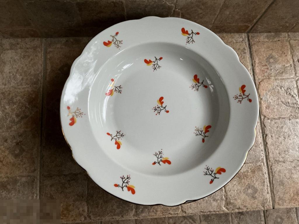 ТАРЕЛКА суповая глубокая из сервиза КОРАЛЛОВЫЙ ГОРОШЕК ЛФЗ Протопопова Редкость! Отл