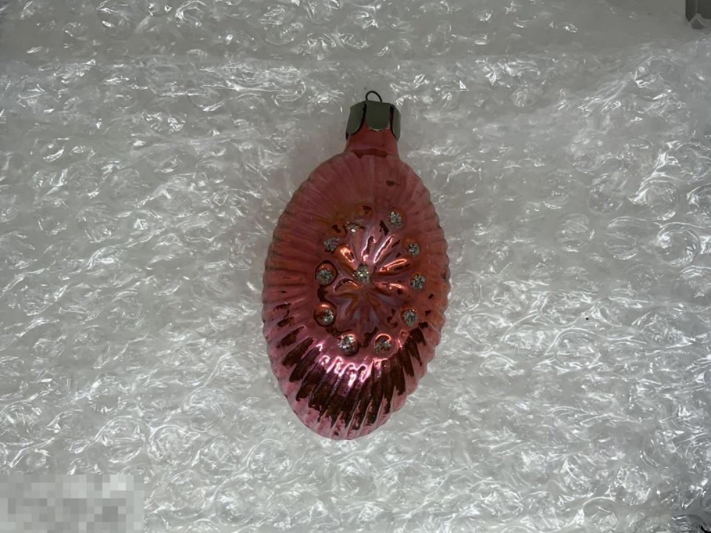 ЕЛОЧНАЯ ИГРУШКА СССР РАКУШКА подвеска стекло Отл @