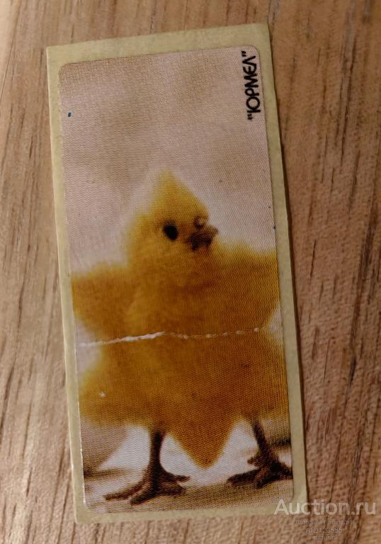 Вкладыш от жевательной резинки наклейка животные цыпленок Юрмел Юрмэл Украина