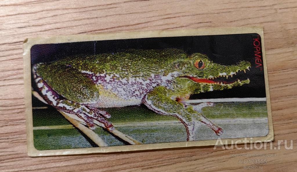 Вкладыш от жевательной резинки наклейка крокодил Юрмел Юрмэл Украина