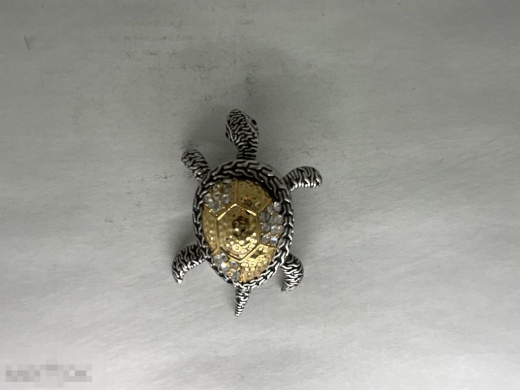 БРОШЬ брошка ЧЕРЕПАХА с кристаллами времен СССР винтаж № 102