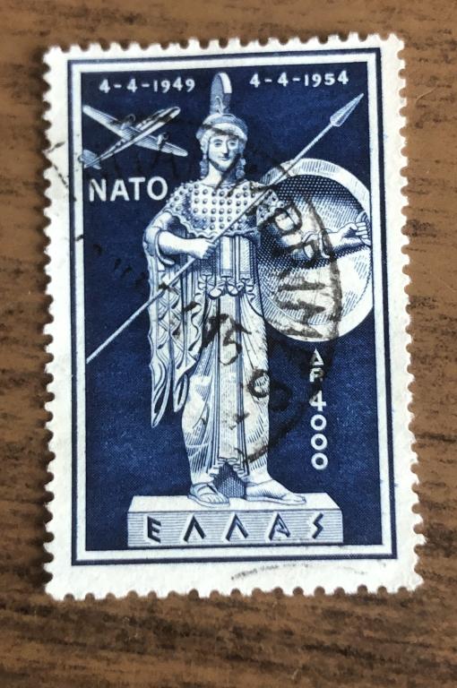 ГРЕЦИЯ 1954 АВИАПОЧТА МИЛИТАРИЯ 5 ЛЕТ НАТО