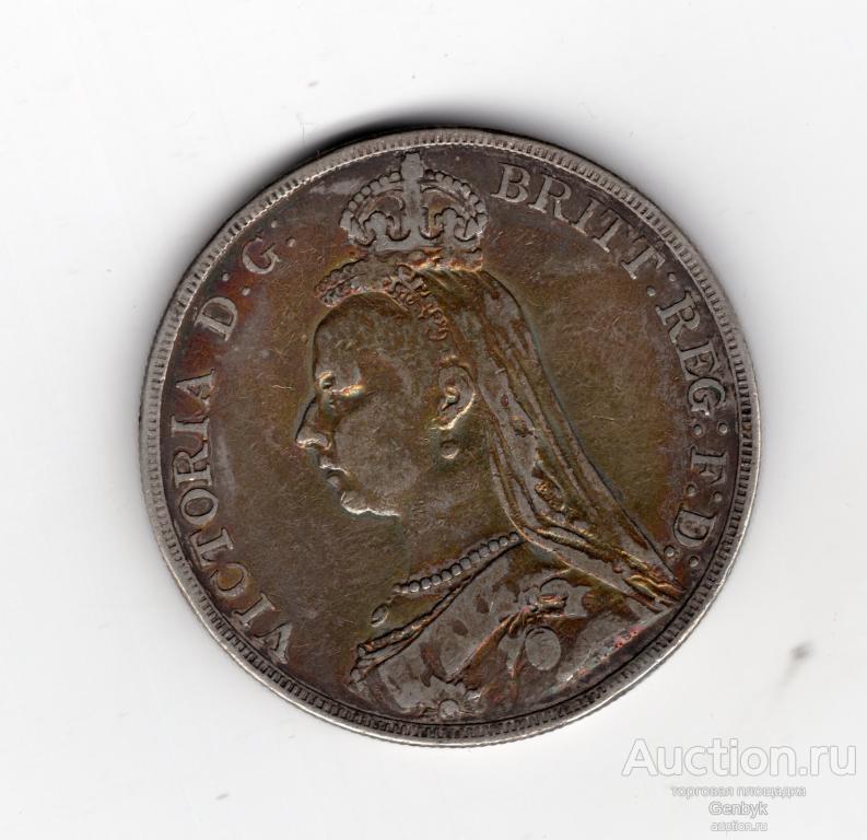 1 крона 1890 год Великобритания Виктория (серебро) (ИН11-24)