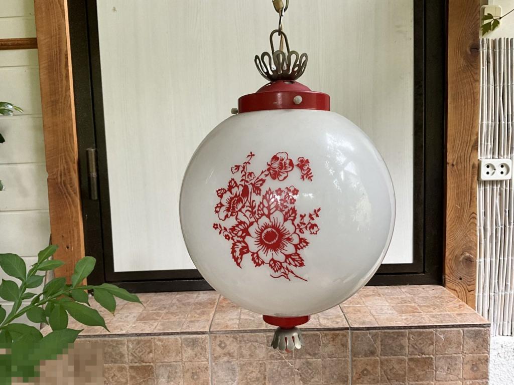 ЛЮСТРА шар СВЕТИЛЬНИК ЦВЕТЫ  60-е годы СССР ВИНТАЖ Редкость! Отл