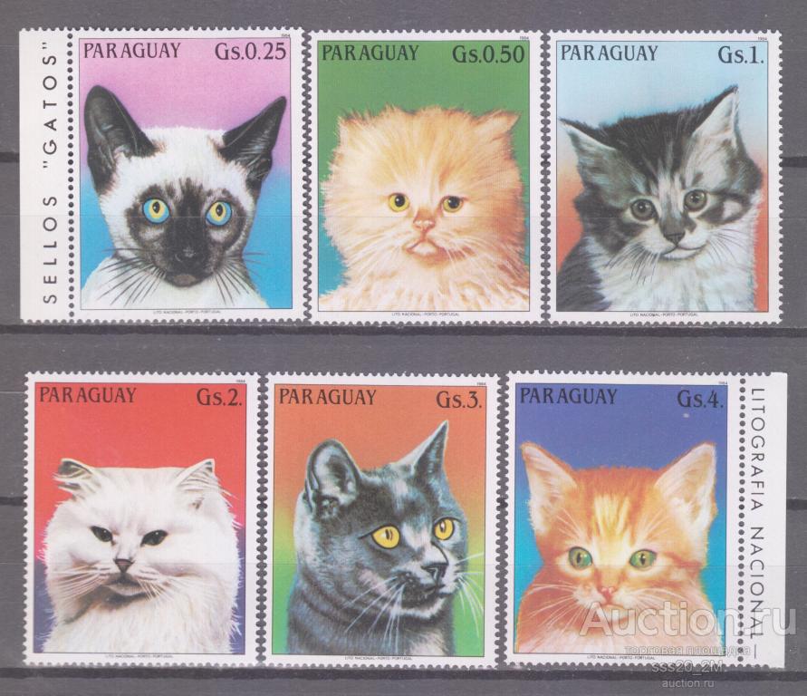 Парагвай 1984 кошки Mi3811-3816 MNH