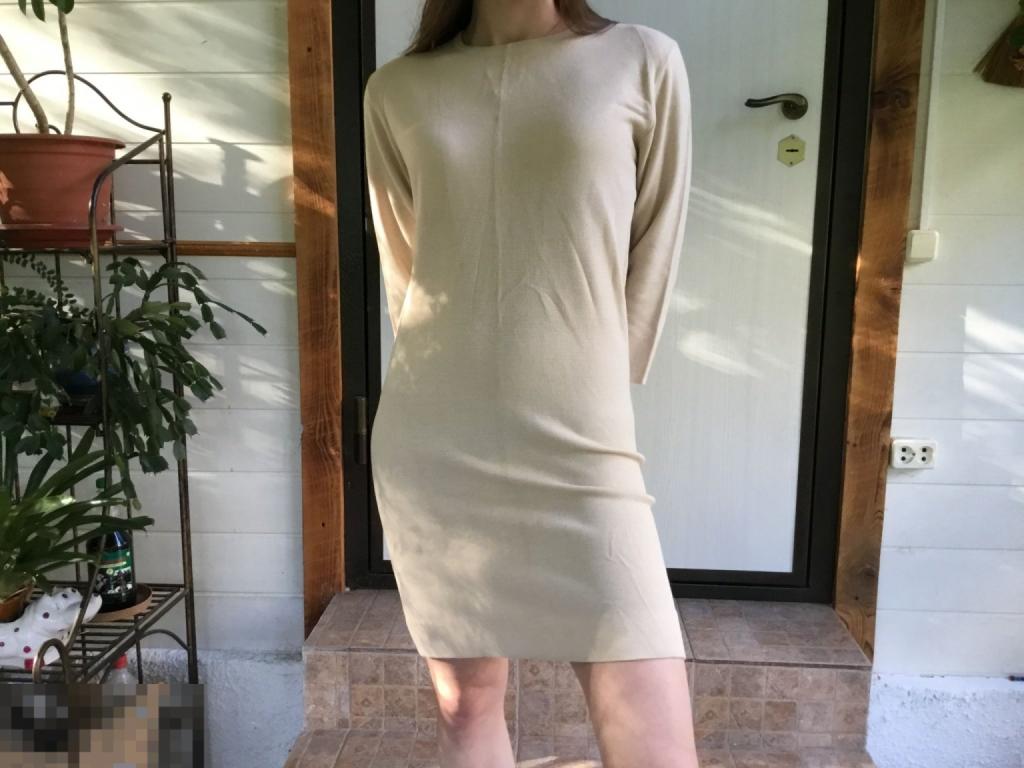 ПЛАТЬЕ с длинным рукавом ТРИКОТАЖ  женское времен СССР ВИНТАЖ