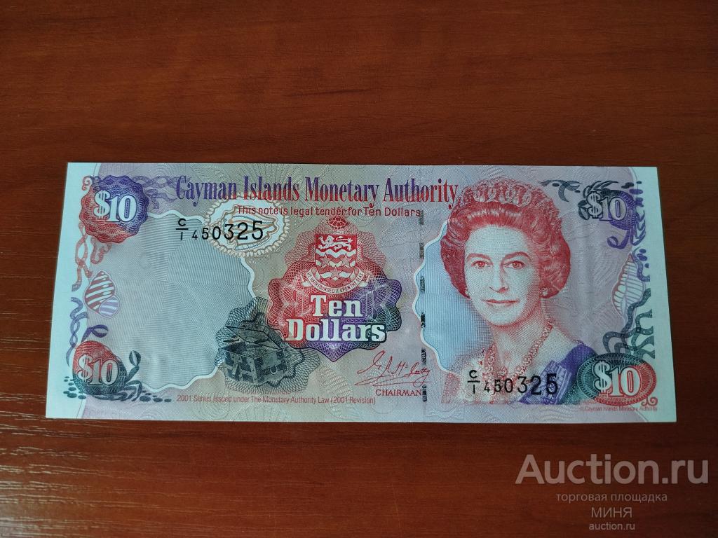 Каймановы Острова 10 долларов 2001 года UNC